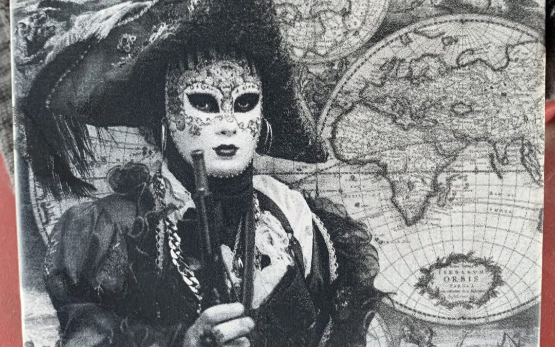 Mardi Gras Performer on Ceramic Tile